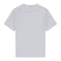 A grey heavy cotton youth t-shirt featuring a plain back view and a logo on the label.