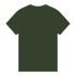 A green heavy cotton adult T-shirt with a plain back and short sleeves.