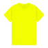A bright yellow heavy cotton adult t-shirt with short sleeves and a labelled neckline.