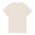 A plain cream adult T-shirt made of heavy cotton, featuring a crew neck and short sleeves. It has a brand logo on the tag.