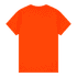 An orange heavy cotton adult t-shirt with a plain back and short sleeves.