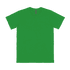 A bright green adult t-shirt made from cotton fabric. The shirt has a simple design and features a tag inside.