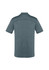 A dark grey men's polo shirt featuring a short sleeve design and a logo on the back.