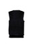 A black Milano men's vest with a sleek, sleeveless design and ribbed hem. It features a branding logo.