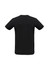 A black men's short sleeve tee with a classic cut, featuring a logo on the back.
