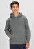 A grey Kids Crew Hoodie with a front pocket and adjustable hood, worn by a young boy. It features a logo.