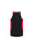 A black singlet with red side panels and a small logo on the back.