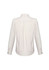 A long-sleeve women's button-up shirt in cream colour, featuring a back pleat and roll-up cuffs. The shirt has a logo.