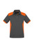 Men's polo shirt in grey with orange accents, featuring a classic collar and short sleeves. Includes a logo.