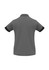 A short sleeve polo shirt in grey with black accents and a logo.