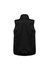 A black men's vest with a high collar and no sleeves, featuring a back view. It has a logo on the design.