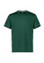 A green short sleeve tee featuring subtle design elements and a logo on one side.