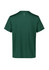 A green kids’ balance short sleeve tee featuring a simple design and a logo on one sleeve.
