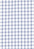 A button-up shirt in a checkered pattern, featuring navy blue and white colours. It has a logo on the sleeve.