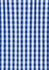 A blue and white gingham patterned fabric, suitable for a button-up women's shirt. Features a logo.