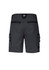 Men's streetwork shorts in dark grey featuring two back pockets and cargo-style pockets on the sides.