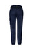 A pair of women's navy work pants featuring a fitted design and side cargo pockets, with a visible logo on the back.