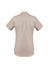 A women's lightweight short sleeve shirt in beige, featuring a back yoke and a logo.