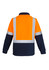 Unisex hi-vis polar fleece pullover featuring fluorescent orange and navy, with shoulder tape and a logo.