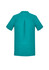 A teal women's tunic with short sleeves and a pleat detail at the back, featuring a logo.