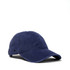 A navy blue UFlex Cotton Canvas Unstructured 6 Panel Cap with a logo on the side.