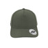 A green UFlex High Profile 5 Panel Snap Back cap with a simple design and an attached logo.