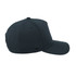 A navy blue high-profile 5-panel snapback cap with a subtle logo on the side.