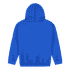 A blue youth hooded sweatshirt with a back view, featuring a hood and a simple design.