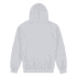 A grey youth hooded sweatshirt with a solid back, featuring a hood and long sleeves.