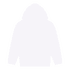 A white youth hooded sweatshirt with a front pocket and a large hood, featuring a brand logo.