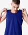 A unisex fine jersey tank top in vibrant blue, featuring a plain design and a visible logo.