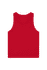 A red unisex fine jersey tank top with a label and no visible branding.
