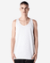 A white unisex fine jersey tank top with a loose fit and no visible logos or branding.