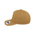 A tan UFlex Adults Pro Style 5 Panel Snapback cap with a logo, featuring a classic structured design.