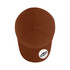 A brown UFlex Adults Pro Style 5 Panel Snapback cap featuring a logo, viewed from above.
