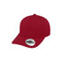 A red UFlex Adults Pro Style 5 Panel Snapback cap featuring a logo on the front.