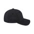 A dark grey snapback cap featuring a six-panel design and a logo.