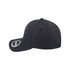 A dark grey six-panel snapback cap with a curved visor and a logo on the side.