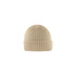 A beige UFlex Fishermans Beanie with a ribbed design and a folded cuff. It features a logo.