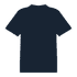 A navy blue softstyle adult double pique polo shirt with a collar and short sleeves, featuring a brand logo.