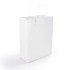 A medium white paper bag with two handles and a simple design, featuring an unspecified logo.