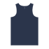 A navy blue adult singlet featuring a simple design and a logo.