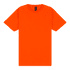 An orange youth midweight T-shirt with short sleeves and a tag at the neck. It features a logo.