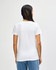 A white Gildan Softstyle ladies midweight T-shirt, featuring a simple design and a back view.
