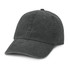 A faded grey cap featuring a curved brim, six-panel design, and a branded logo on the side.