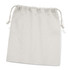 A large cotton gift bag in a soft beige colour, featuring a drawstring closure and simple design.