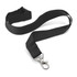 A black 20mm custom printed lanyard with a metal clip for easy attachment.