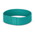 A teal wristband with a smooth finish and a velcro closure. It features a simple design and no visible branding.