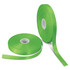 Two rolls of vibrant green personalised ribbon, 15mm wide, displayed with one roll partially unwound.