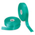 Two rolls of personalised ribbon in vibrant teal, showcasing a smooth, glossy finish. One roll is partially unspooled.